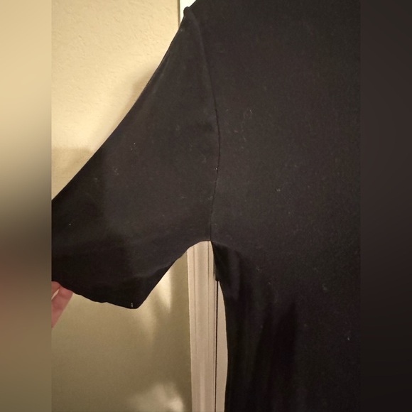 Eileen Fisher Medium mid length short sleeve black dresss - Picture 3 of 8